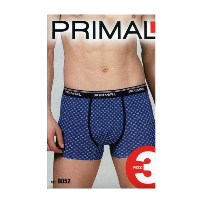 3 Boxer uomo Primal in cotone a pois con elastico loggato