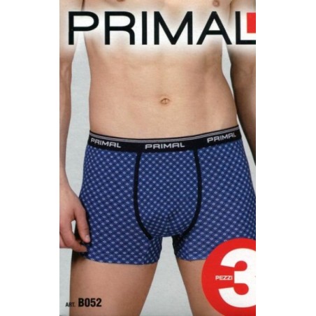 3 Boxer uomo Primal in cotone a pois con elastico loggato