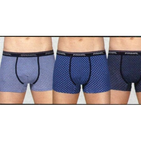 3 Boxer uomo Primal in cotone a pois con elastico loggato