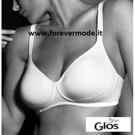 Reggiseno donna Gios in cotone senza ferretto con rinforzo laterale e coppe doppiate