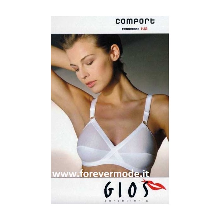 Reggiseno donna Gios incrociato in cotone elasticizzato con coppe doppiate