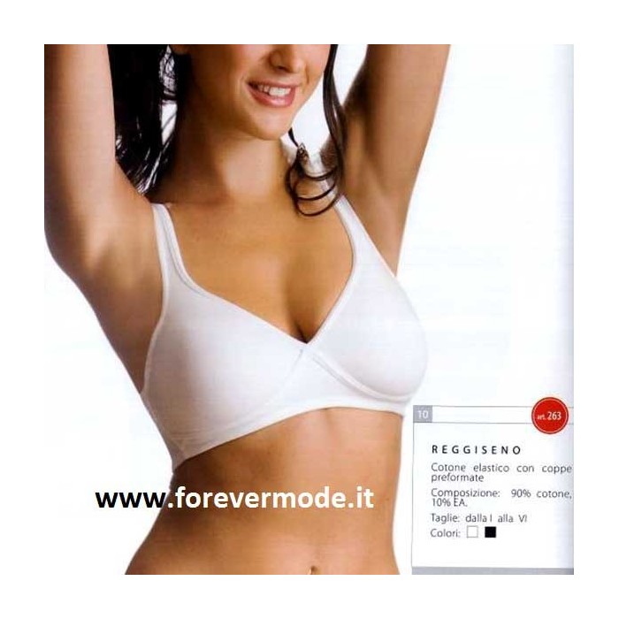 Reggiseno donna Rita in cotone coppe preformate e doppiate