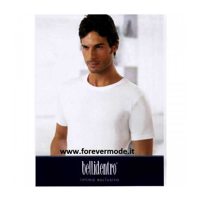 3 T-shirt uomo Bellidentro manica corta a girocollo con cotone sulla pelle e lana fuori