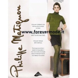 Collant donna Matignon coprente con motivo effetto pizzo in tono