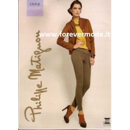 Leggings pantalone donna Matignon in cotone, finte tasche dietro