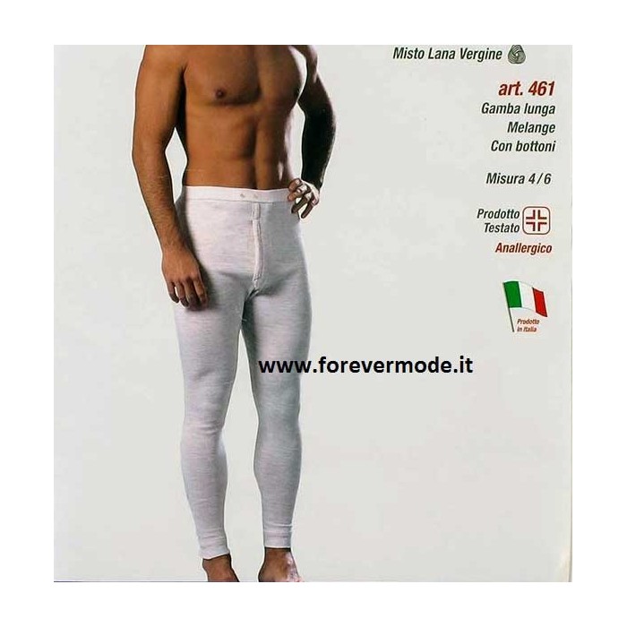3 Slip mutande uomo Leable con gamba lunga in caldo misto lana melange