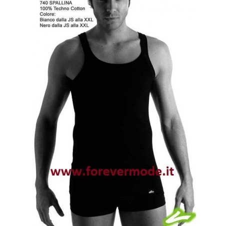 3 Canottiere uomo Fragi Ever a spalla stretta in cotone pettinato a costina