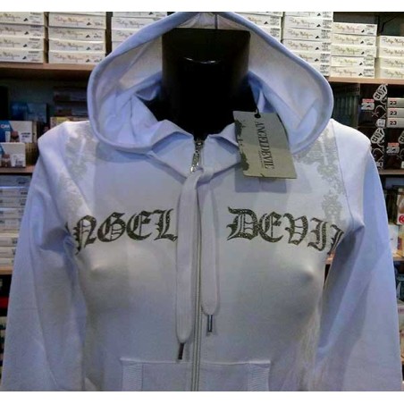 Felpa donna Angel Devil con stampa logo tasche e cappuccio
