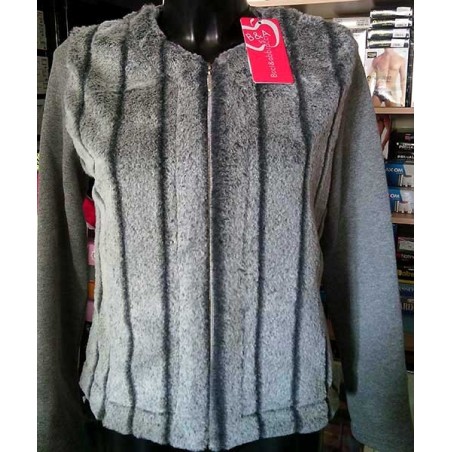 Felpa donna Baci & Abbracci con pelliccia, maniche in felpa