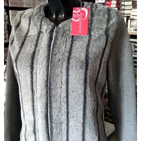 Felpa donna Baci & Abbracci con pelliccia, maniche in felpa