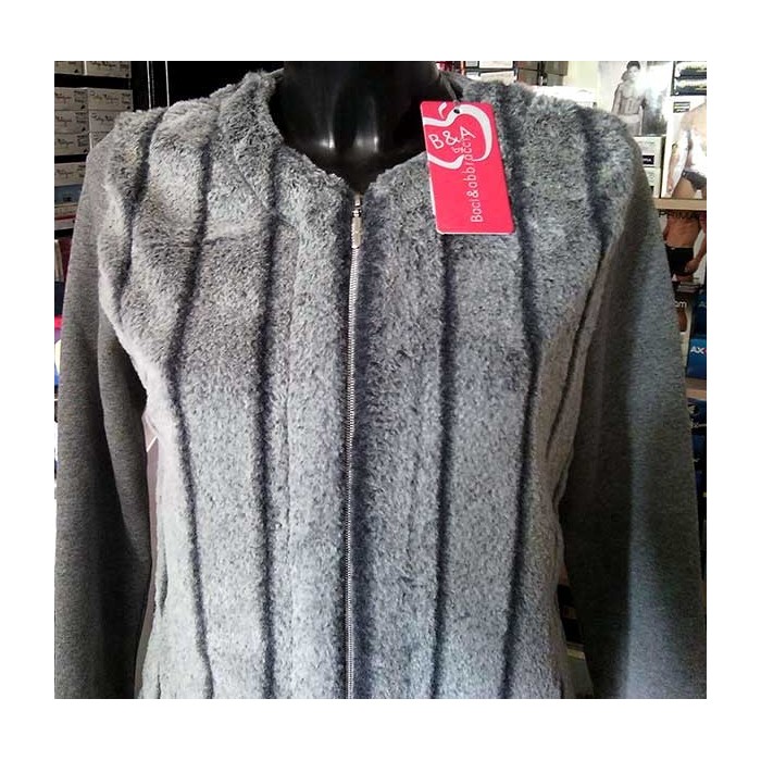 Felpa donna Baci & Abbracci con pelliccia, maniche in felpa