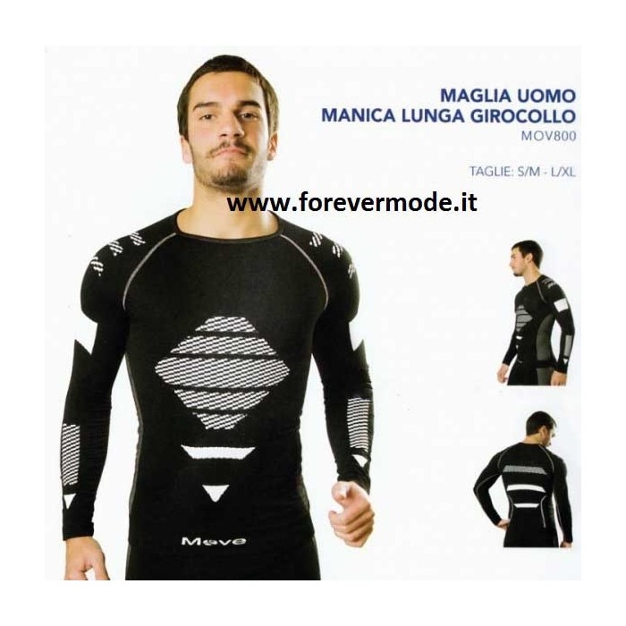 Maglia uomo Move Sportswear manica lunga in tessuto tecnico