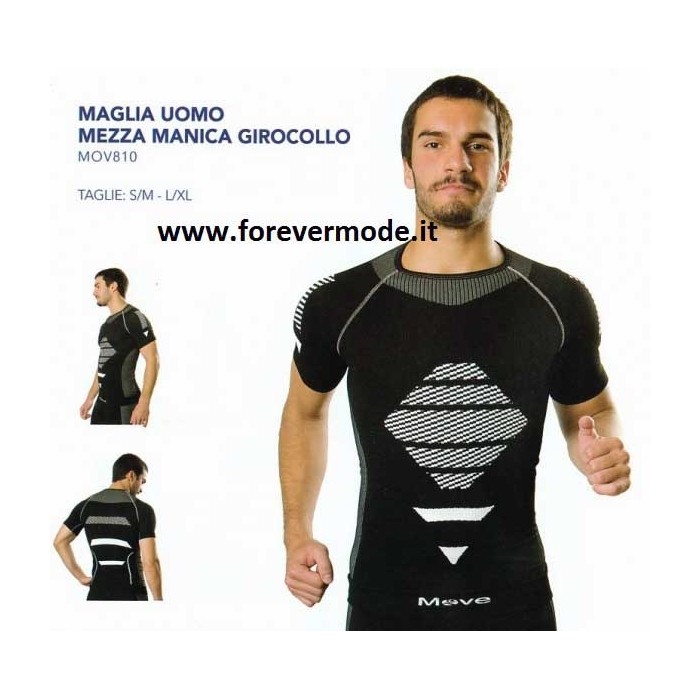 Maglia uomo Move Sportswear manica corta in tessuto tecnico