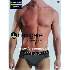 3 Slip uomo Navigare in cotone, motivo millerighe tinto in filo