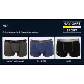 3 Boxer uomo Navigare in cotone con bande ed elastico logato 2