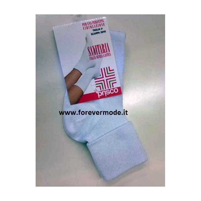 3 Paia di Calze donna Prisco corte in cotone senza elastico della linea Sanitaria
