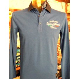 Polo uomo Baci & Abbracci con stampa logo frontale e sul collo