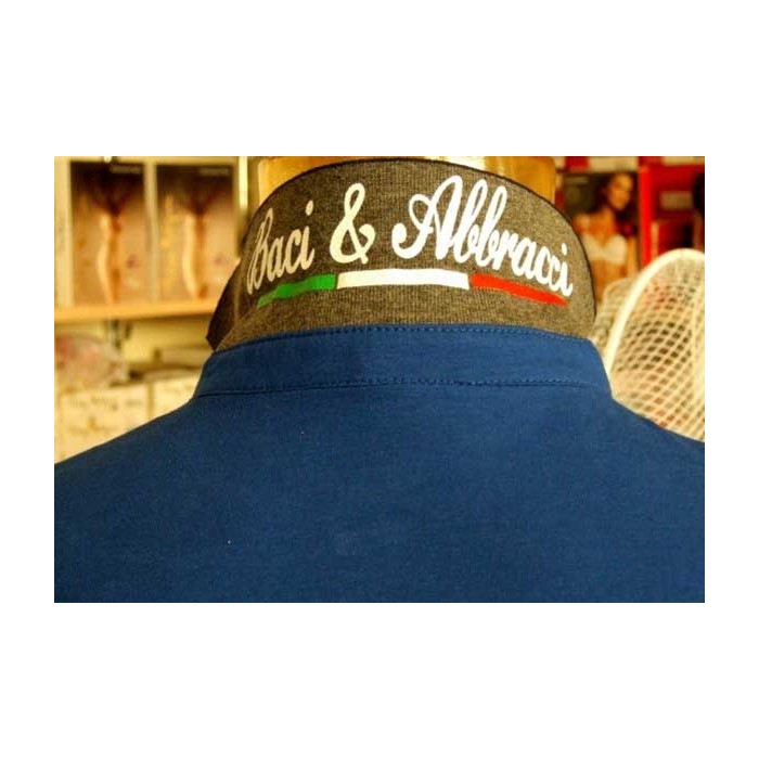 Polo uomo Baci & Abbracci con stampa logo frontale e sul collo