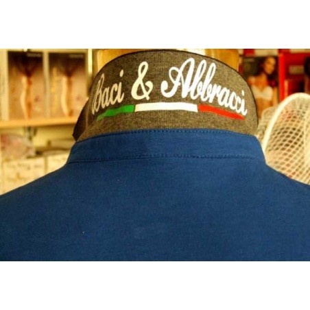 Polo uomo Baci & Abbracci con stampa logo frontale e sul collo