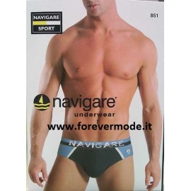 3 Slip uomo Navigare in cotone con logo e bande,elastico logato