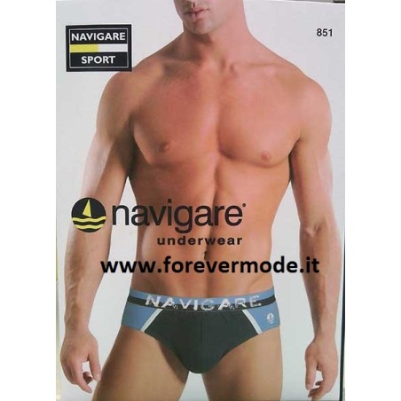 3 Slip uomo Navigare in cotone con logo e bande,elastico logato