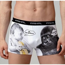 2 Boxer da uomo Primal in cotone elasticizzato fantasia con elastico loggato