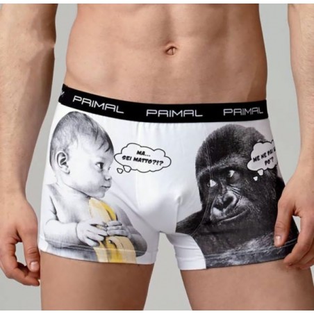 2 Boxer da uomo Primal in cotone elasticizzato fantasia con elastico loggato