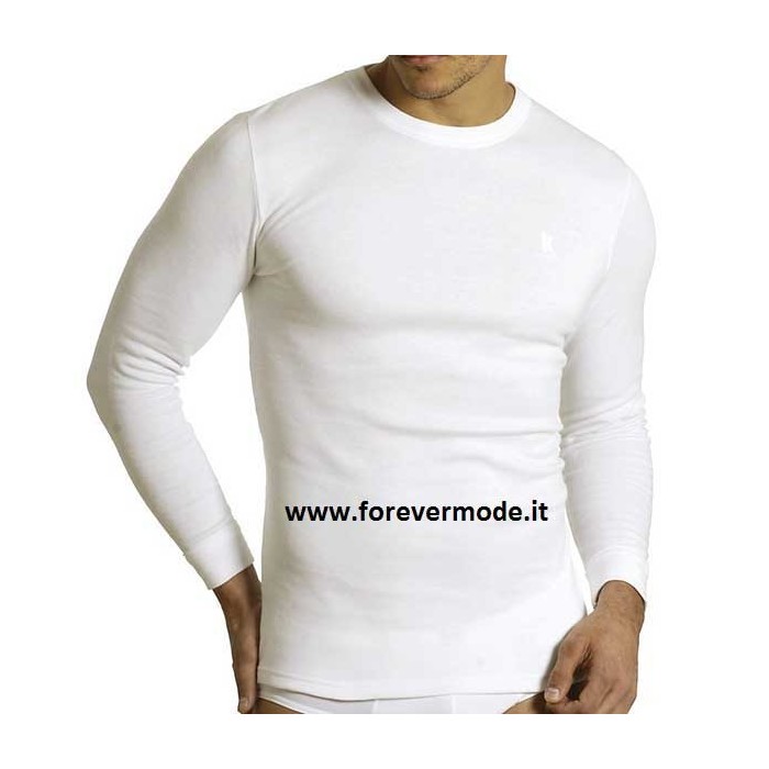 T-Shirt uomo Axiom manica lunga a girocollo in cotone caldo felpato invernale