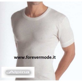 T-Shirt uomo Alpina manica corta a girocollo in pura lana vergine
