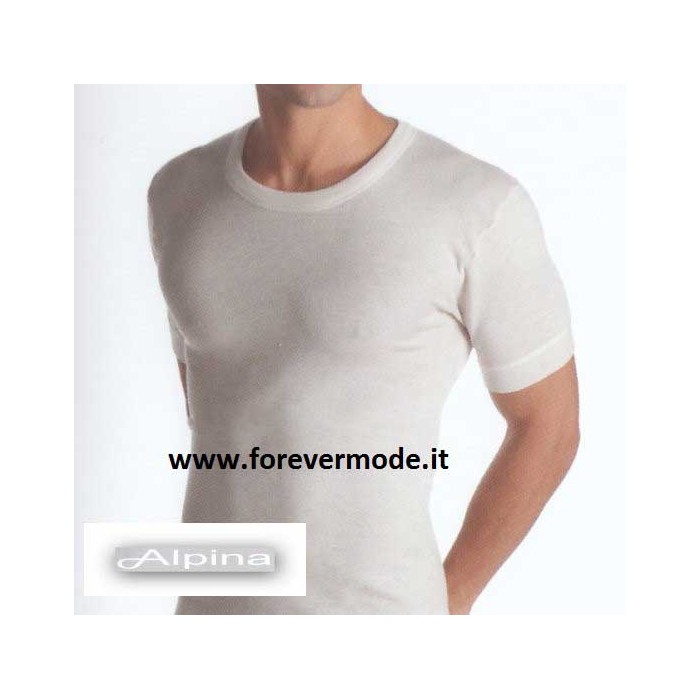T-Shirt uomo Alpina manica corta a girocollo in pura lana vergine