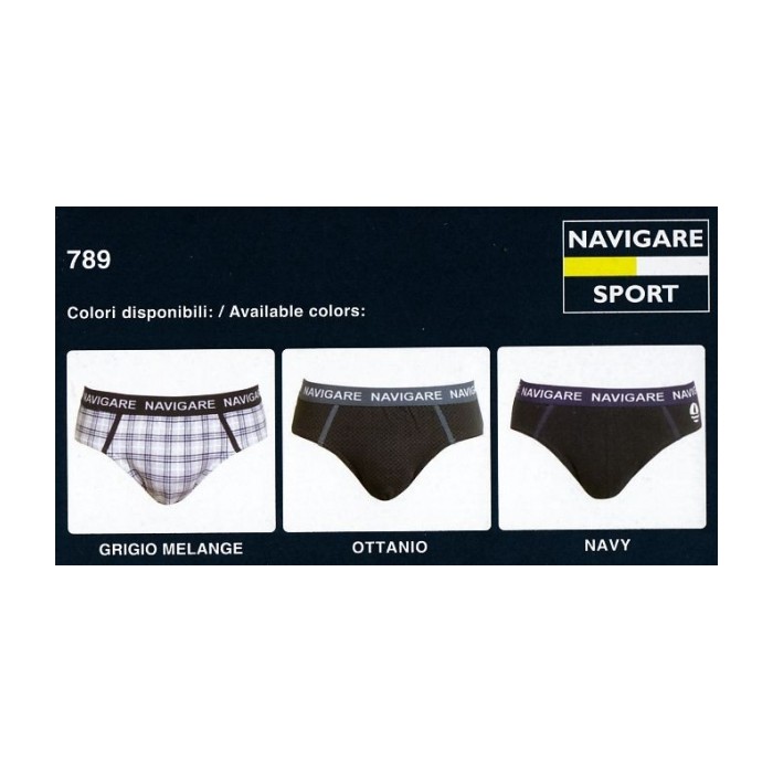 3 Slip uomo Navigare in cotone fantasia con elastico loggato