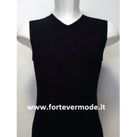 T-shirt uomo Gicipi senza maniche con scollo V piccolo in cotone pettinato 2