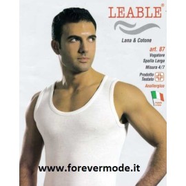 3 Canottiere uomo Leable a spalla larga con cotone sulla pelle e caldo misto lana fuori