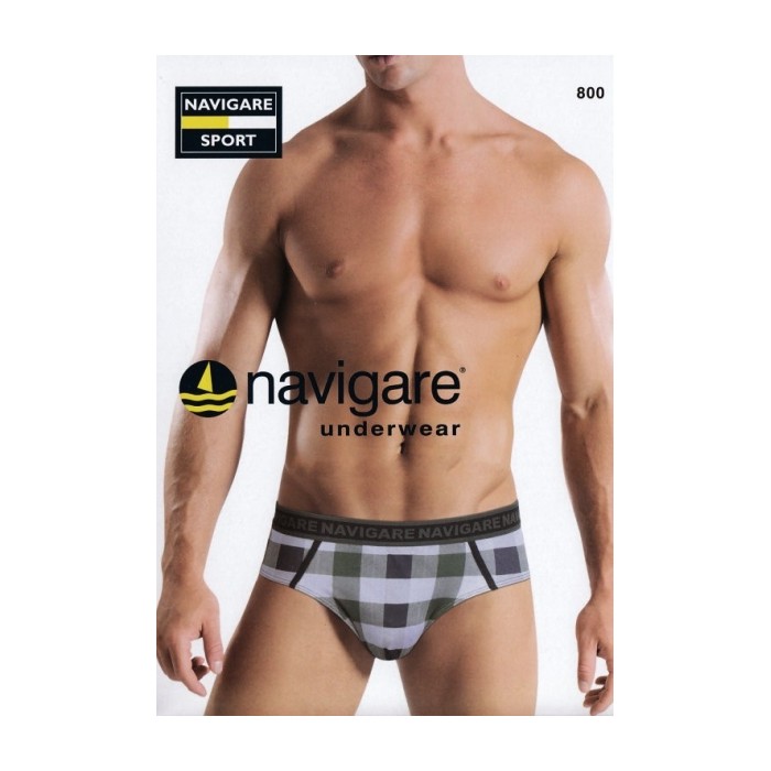 3 Slip uomo Navigare in cotone a fantasia con elastico esterno loggato