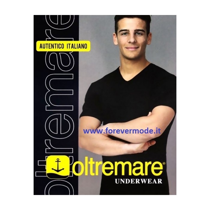 4 T-shirt uomo Oltremare scollo a V in cotone modal bielastico