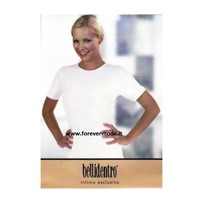 3 T-shirt donna Bellidentro manica corta in cotone caldo con profili in raso