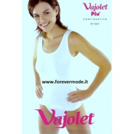 Canottiera donna Vajolet a spalla larga in caldo cotone con profili in cotone