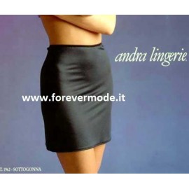 Sottogonna donna Andra, microfibra lucida e liscia senza spacco 2