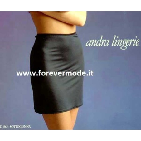 Sottogonna donna Andra, microfibra lucida e liscia senza spacco