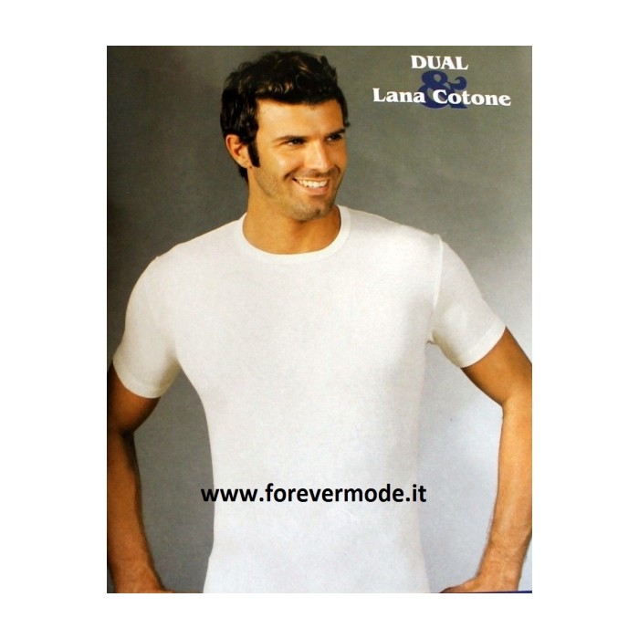 3 Maglie uomo Intissimopiu manica corta a girocollo in lana e cotone