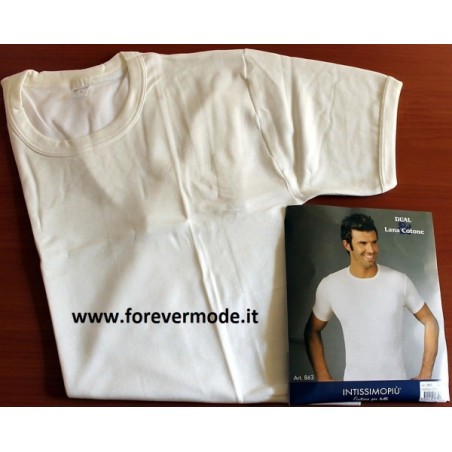 3 Maglie uomo Intissimopiu manica corta a girocollo in lana e cotone