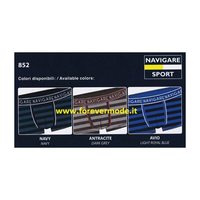 3 Boxer uomo Navigare in cotone a righe con elastico logo
