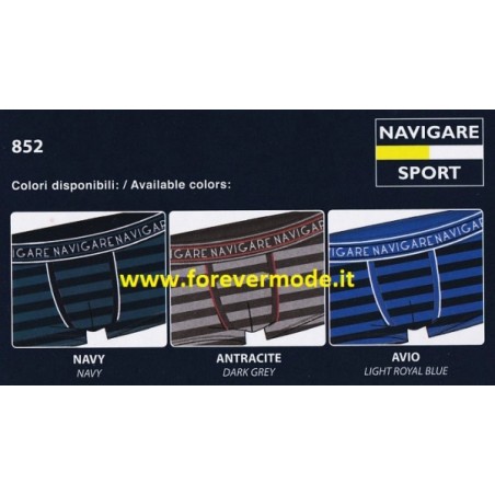 3 Boxer uomo Navigare in cotone a righe con elastico logo 3 Boxer uomo Navigare in cotone a righe con elastico logo