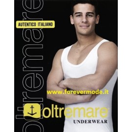 4 Canottiere uomo Oltremare spalla larga in cotone non aderente