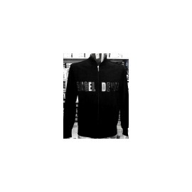 Felpa uomo Angel Devil con zip, stampa argentata con borchie 2