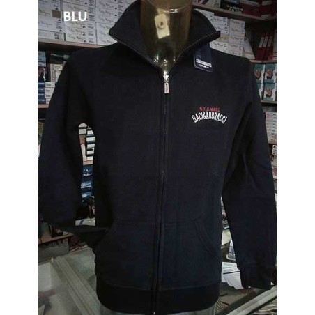 Felpa uomo Baci & Abbracci con piccolo logo ricamato e tasche