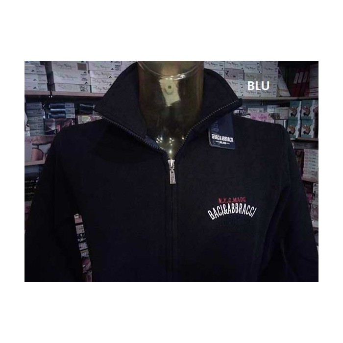 Felpa uomo Baci & Abbracci con piccolo logo ricamato e tasche