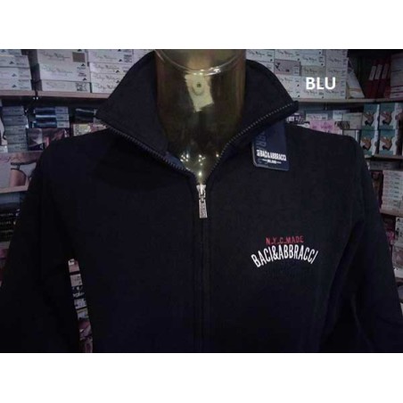 Felpa uomo Baci & Abbracci con piccolo logo ricamato e tasche