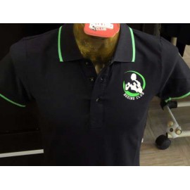 Polo uomo Boxing Club con logo frontale e scritta sul collo fluo