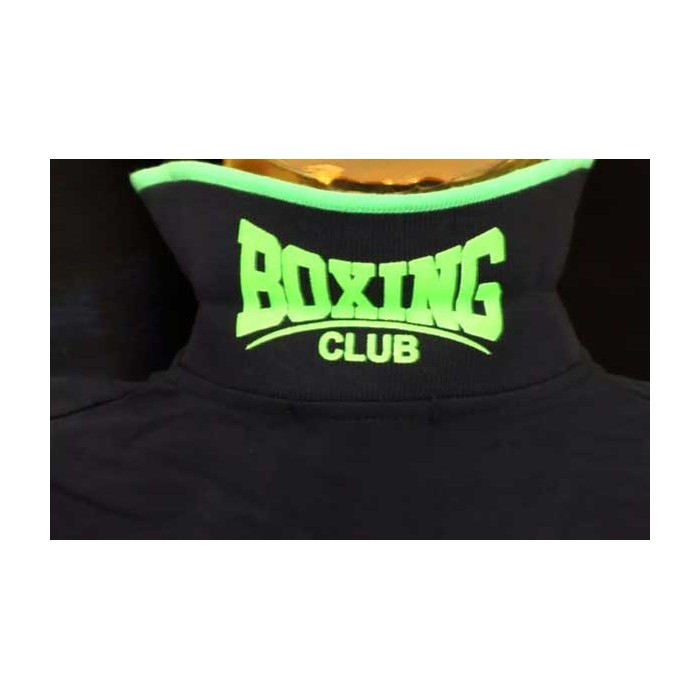 Polo uomo Boxing Club con logo frontale e scritta sul collo fluo